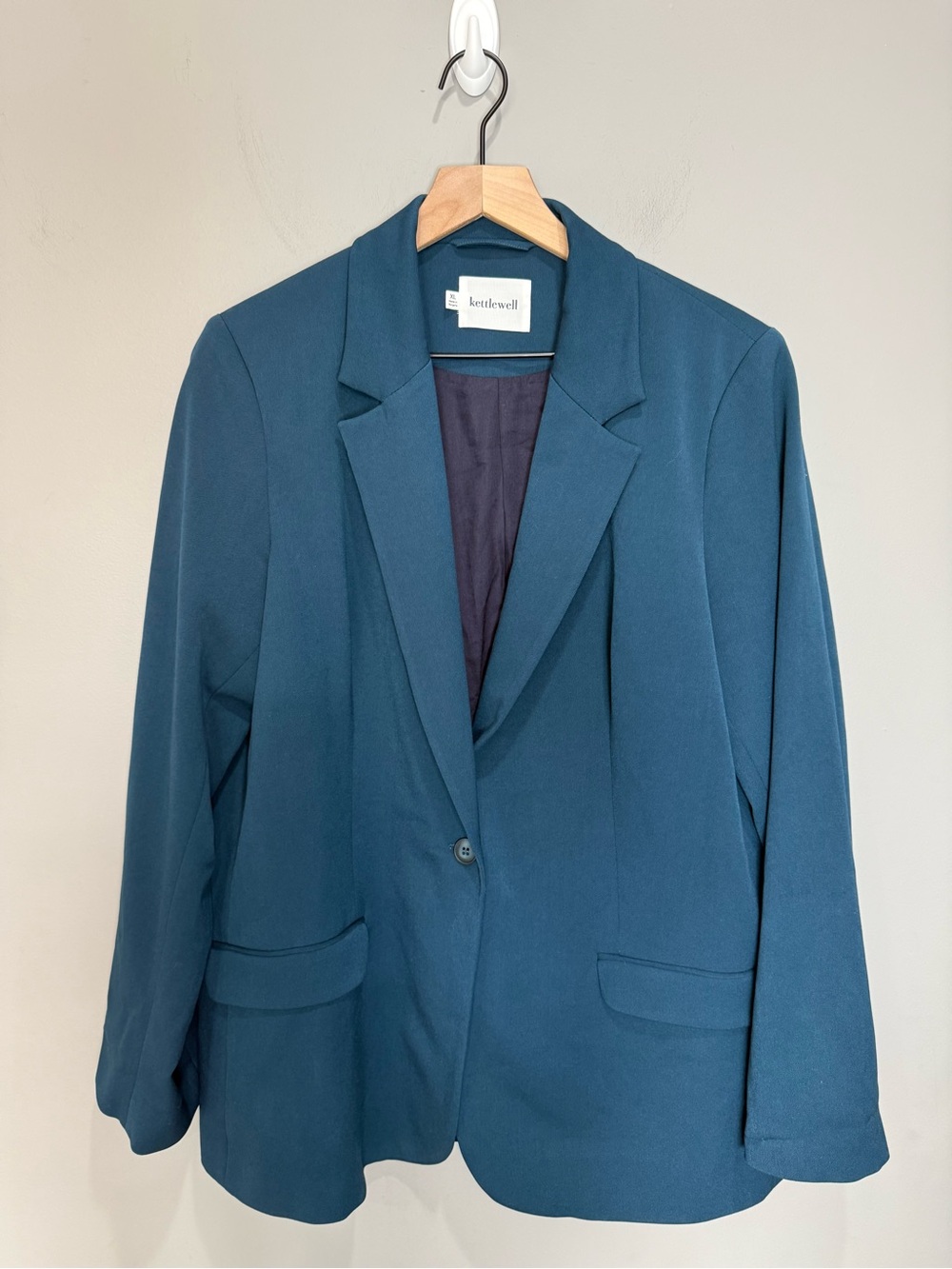 Kettlewell Teal Blue Relaxed Single Button Blazer Jacket XL
